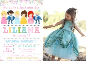 Prince Princess Photo Invitation design preview