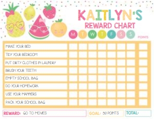 Fruit Reward Chart design preview