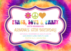 Hippie Invitation design preview