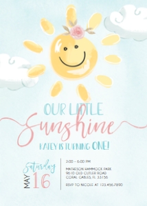 Our Little Sunshine Invitation design preview