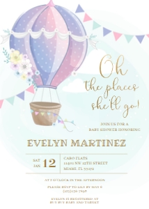 Hot Air Ballon Baby Shower Invite: Hot Air Balloon Baby Shower