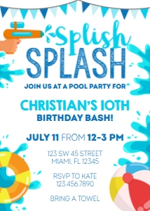 Pool Party Invitation design preview