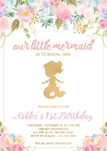 Little Mermaid Invitation: Little Mermaid Birthday Invitation