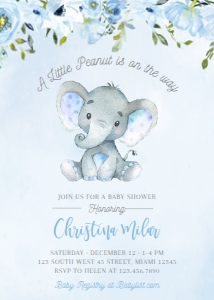 Blue - Little Peanut Baby Shower design preview