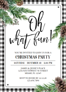 Christmas Plaid Invitation design preview