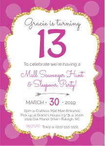 13th Birthday Scavenger Hunt Party: 597459521