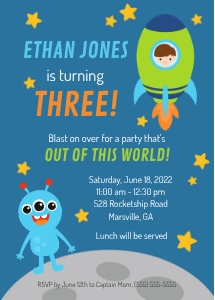Outer Space Birthday design preview