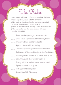 Scavenger Hunt List_Magenta design preview