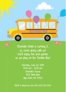 Birthday Bus Invitation design preview