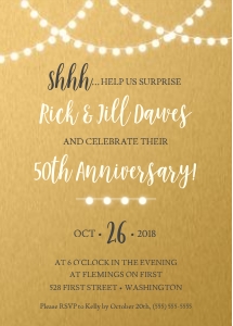 String Lights Anniversary Invitation design preview