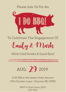 I Do BBQ Cream Invitation: I Do BBQ Cream Invitation