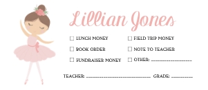 Brown Hair Ballerina Envelope design preview