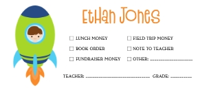 Rocketship School Money Envelope design preview