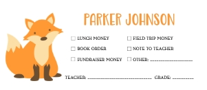 Fox School Money Envlope design preview