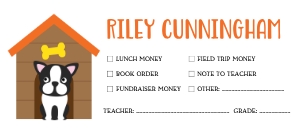 Dog School Money Envelope design preview