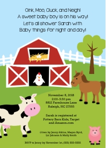 Farm Animal Baby Shower design preview