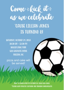 Soccer Invitation_Girl design preview