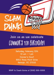 Basketball Invitation design preview