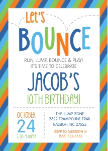 B, O, G Bounce Invitation design preview