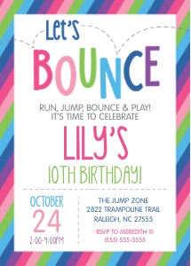 Pink Rainbow Bounce Invitation design preview