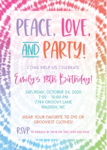 Tie Dye Invitation_1 design preview