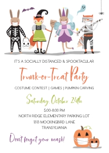 Trunk or Treat Invitation_Animal Characters design preview