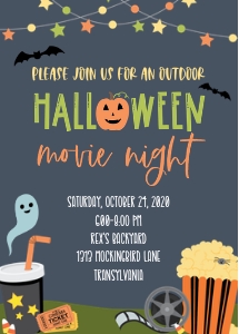 Halloween Movie Night_Invitation design preview