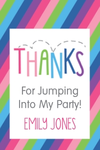 Bounce Party Favor Tag_Pink Rainbow: Bounce Party Favor Tag_Pink Rainbow
