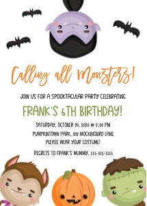 Calling All Monsters_Birthday Invitation design preview