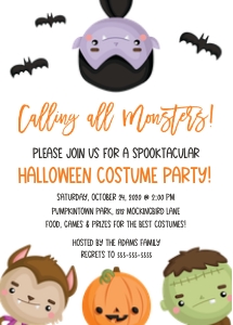 Calling All Monsters_Halloween Party Invitation design preview