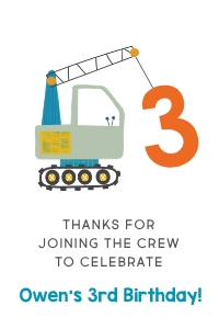 Diggers Birthday Favor Tag: Diggers Birthday Favor Tag
