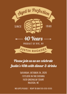 Aged To Perfection Invitation design preview