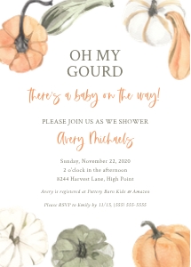 Oh My Gourd_Baby Shower_Invitation design preview