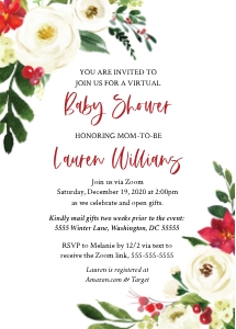 Winter Roses & Berries_Baby Shower_Invitation design preview