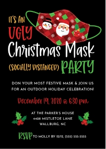 Ugly Christmas Mask Party_Invitation design preview