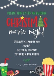 Christmas Movie Night_Invitation design preview