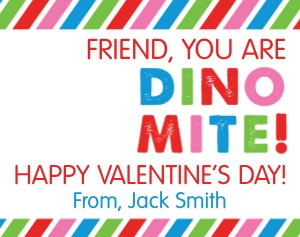 DINO-mite Friend Valentine Card design preview