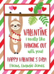 Sloth_Hanging Out_Valentine's Card design preview