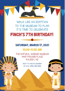 Egyptian Birthday Invitation design preview
