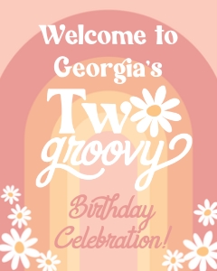 Two Groovy_Welcome Sign_16x20 design preview