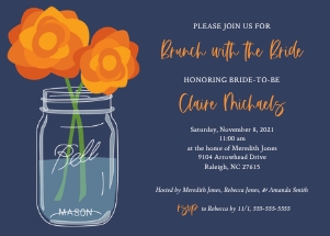 Mason Jar & Flowers Bridal Brunch_Invitation: Mason Jar & Flowers Bridal Brunch_Invitation