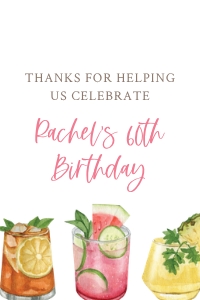 Cocktail Birthday Favor Tags_60: Cocktail Birthday Favor Tags