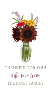Fall Flowers Thankful for You Tag design preview