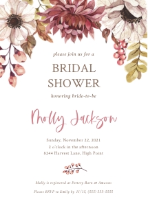 Fall Floral Bridal Shower_Invitation design preview