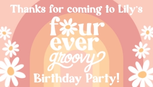 Four Ever Groovy_Favor Box Label: Four Ever Groovy_Favor Box Label