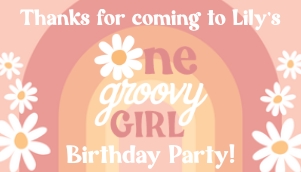 One Groovy Girl_Favor Box Label design preview