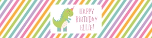 Girl Dinosaur Water Bottle Label: Girl Dinosaur Water Bottle Label