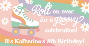 Groovy Roller Skating Party_FB Cover design preview