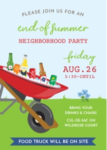 End of Summer Neighborhood Party Invitation: End of Summer Neighborhood Party Invitation