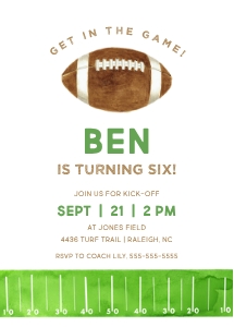 Football Birthday Invitation: Football Birthday Invitation